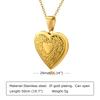 Photos Customize Stainless Steel Pendant Necklace for Women, Gold Plated Heart Photo Locket Openable Necklace Jewelry Gift