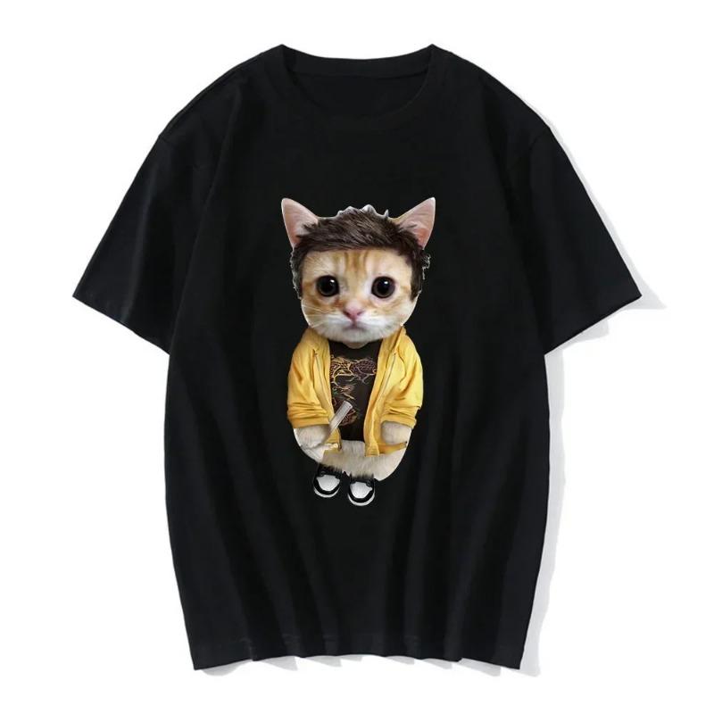 Funny Cat Print Women Casual T-Shirt Women Men Summer Harajuku T Shirts Girl Boy Casual Fashion Clothes