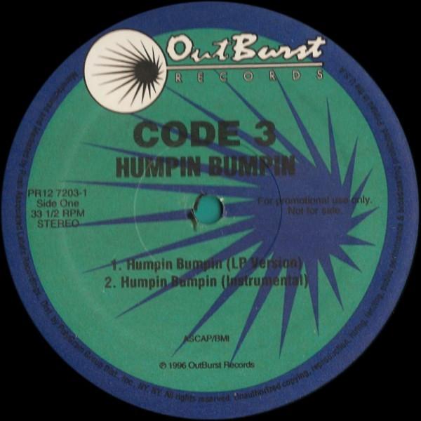 

12inch Record CODE 3 - Humpin Bumpin PR1272031 Outburst Record 1996 US Soul/Funk Used