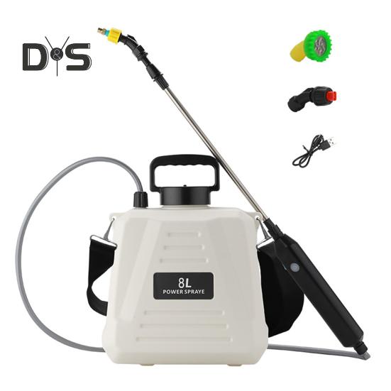 5L/8L Elektrisk Trädgårdsspruta Ryggsäck Grässpruta med 3 Munstycken Infällbart Spröt Justerbar Rem Trädgårdssprutverktyg för Vattning Gödning