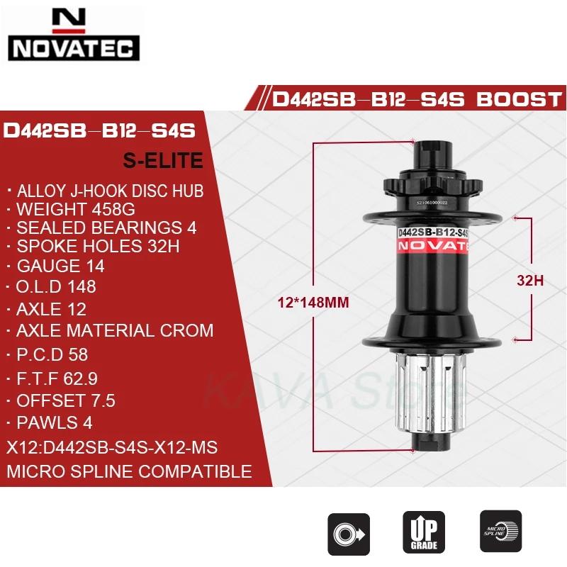 Novatec Bicycle Hub D041SB-15 D442SB-X12 Mountain Bike Cube 32 Holes Micro Spline Mtb Freehub 8 9 10 11 12 Speed for Disc