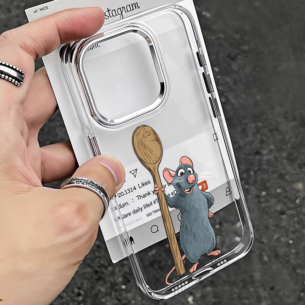 

Мультяшный Рататуй Милый Чехол Для Телефона Для IPhone 17 16e 16 15 14 13 12 11 Mini Pro Max X XR 8 7 Air Plus Прозрачный Мягкий Чехол iPhone 15