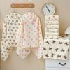 Infant Hooded Towel Gauze-Cotton Breathable Bathrobe Print Summer Sun-proof Cloak Bath Towel Gender Neutral Soft Towel