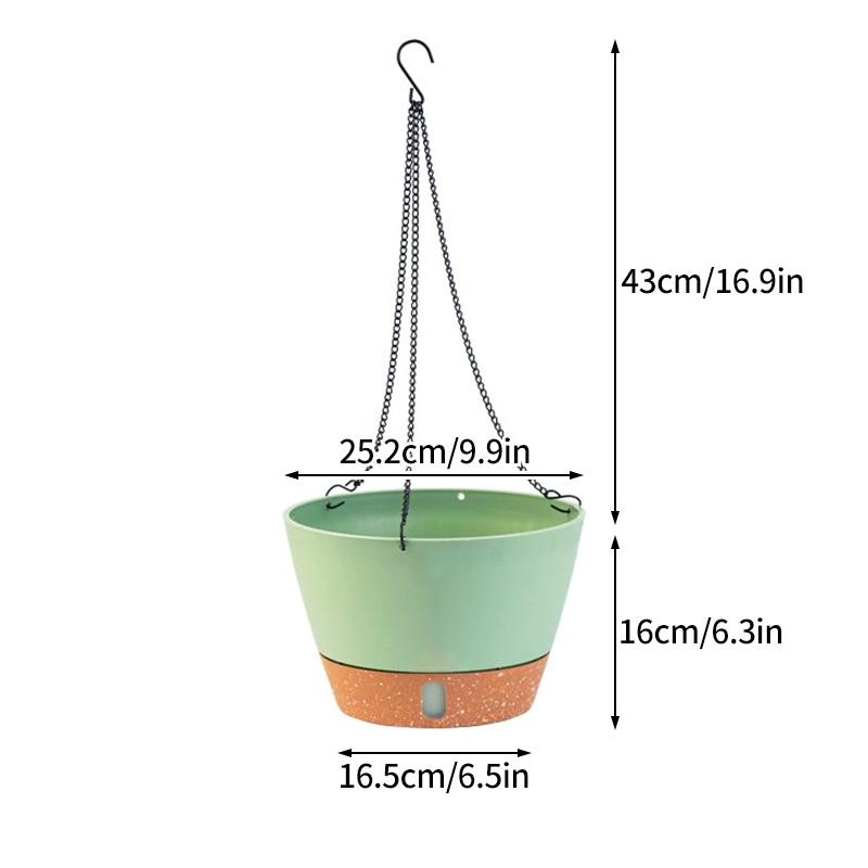 8/10Inch Hanging Planters for Indoor Outdoor Plants Self Watering Hanging Plant Pot with Saucer Plastic Flower Pots Garden Decor
