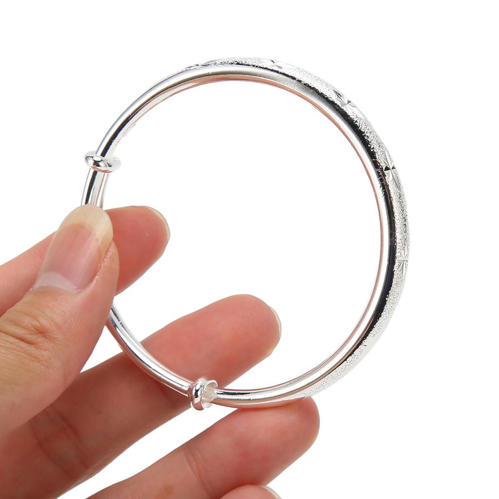 30g Kupfernickel Armband Verstellter Modeschmuck Graviertes Damen Rundarmband für Damen