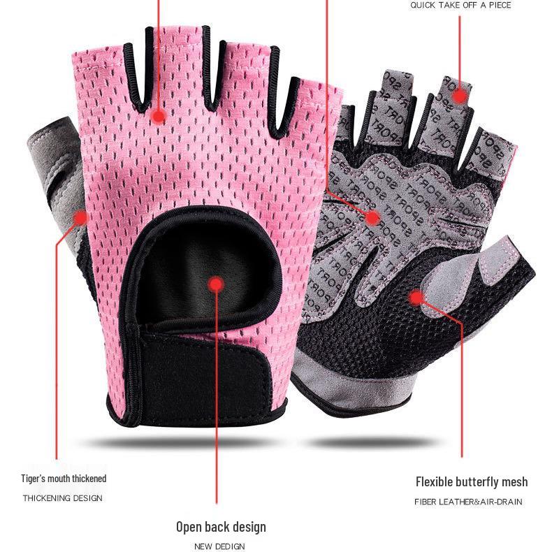 Unisex Breathable Half-Finger Fitness & Cycling Gloves - Thin, Anti-Callus for Summer Sports, Weightlifting, Pull-Ups, and Driving.