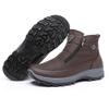 Herren Winter Warme Schneestiefel mit Reißverschluss Rutschfeste Stiefeletten mit Kunstfellfutter Bequeme Arbeitssneaker Lässige Walking Kurzstiefel Schuhe für Herren