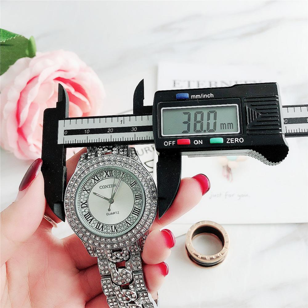 New Women's Roman Diamond Watch Casual Designer Stainless Steel Rhinestone Ladies Dress Watch Simple Elegant Gfit Montre Femme