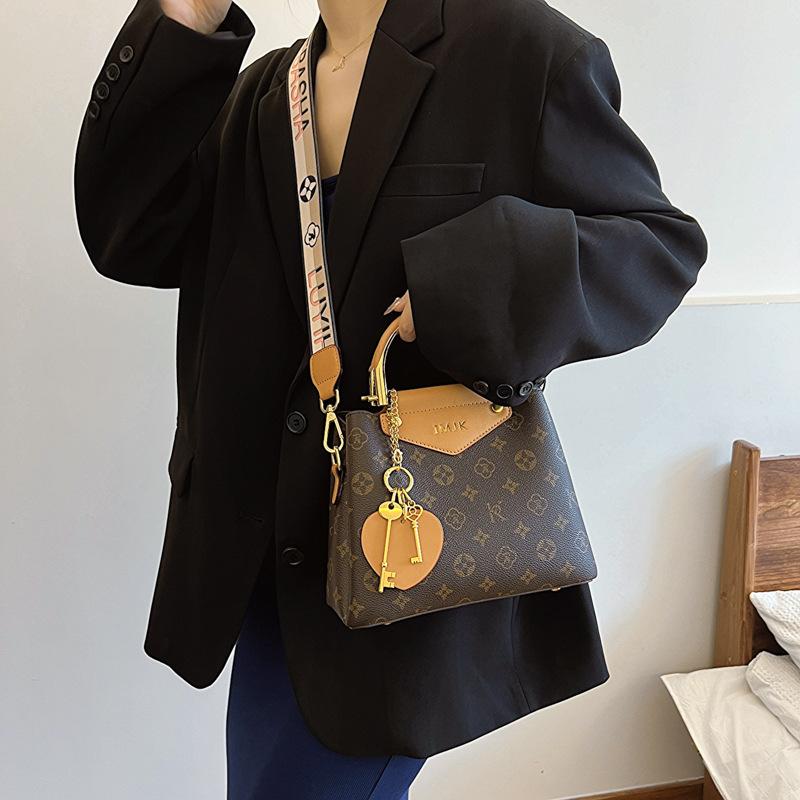 Retro Style Printed Handheld Women's Bag Classic Large-capacity Tote Bag Multi-layer Temperament Shoulder Bag