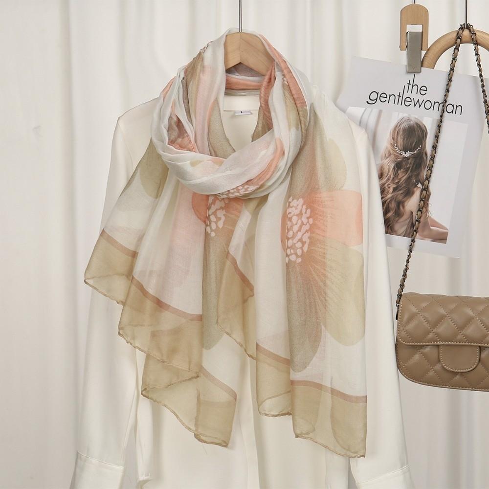 Light Weight Watercolor Printed Shawl Hijabs Soft Breathable Headscarf Women Scarf Silk Scarves new Scarf &Wrap