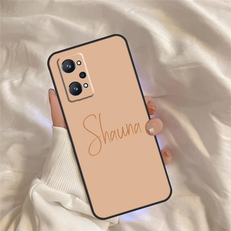 Personalise Custom Name Initial Pastel For Realme C55 C35 C33 C31 C30 C25 C21Y C15 C11 GT Neo 5 3 2 Realme 9 10 11 Pro Plus Case
