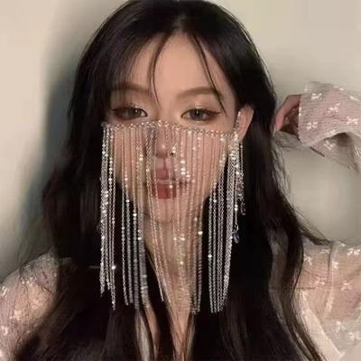 Tassel Mask Masquerade Luxury Face Jewelry Sexy Chain Water Droplet Cosplay Face Accessories Cover Face Forehead Headdress