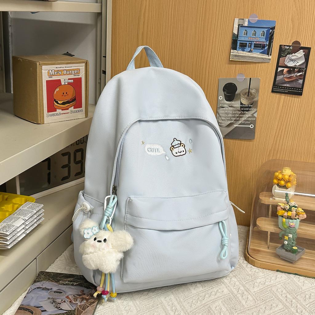 Schoolbag Korean version junior high school student college student backpack women's casual simple schoolbag fashionable large capacity high value