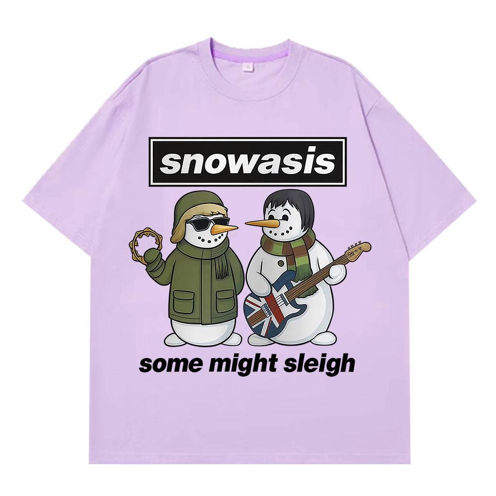 Oasis Jul rolig meme T-shirt herr damer Harajuku hiphop T-shirt bomull överdimensionerad lös avslappnad och retro O-hals T-shirts