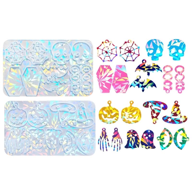 Halloween Earrings Silicone Mold Skull Pendant Earring Mold Keychain Epoxy Resin Jewelry Making Tool