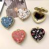 Pocket Floral Mirror Mini Makeup Compact Portable Two-side Folding Make Up Mirror Women Vintage Cosmetic Make Up For Gift