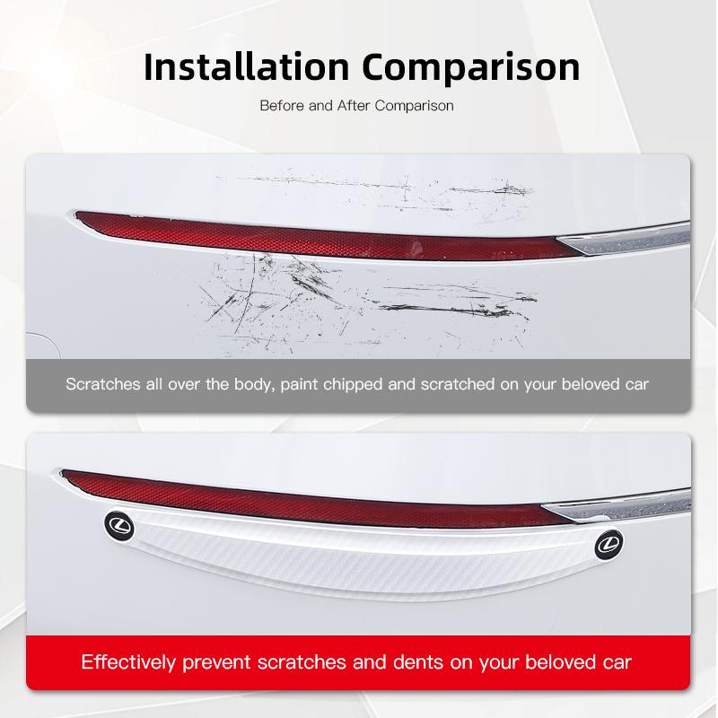 2Pcs Car Front Rear Bumper Scratch Protector Spoiler Rubber Sticker For Lexus LS LC IS350 ES300 GS350 CT200h GX460 LX570 RX500h