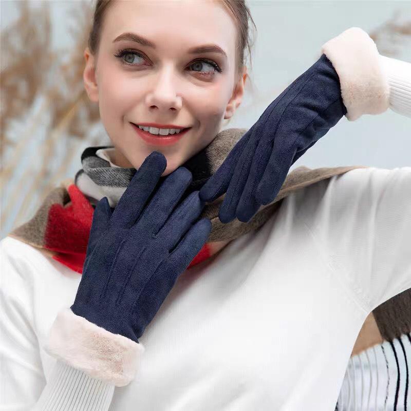 Gloves Ladies Autumn and Winter Suede Suede