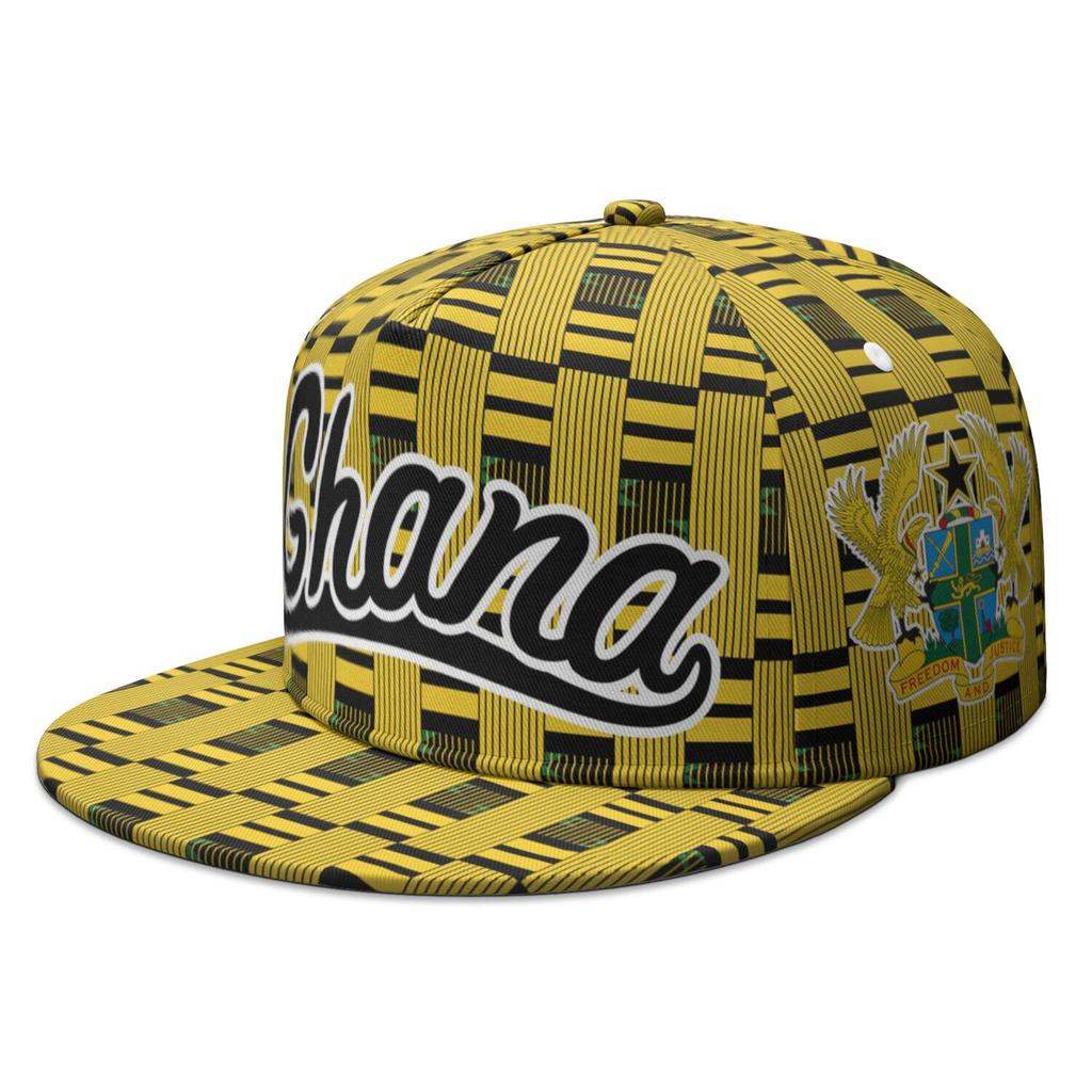 Ghana Flat Brimmed Cap Custom Made Name Team Logo Hip-hop Hat Gha Country Travel Republic Nation Flag Ghanaian Photo Headgear