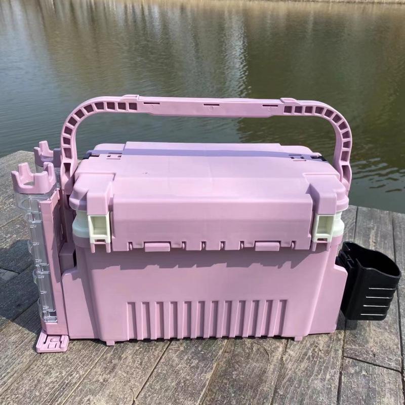 Multifunctional Large Capacity Fishing Gear Storage Box with Rod Holder