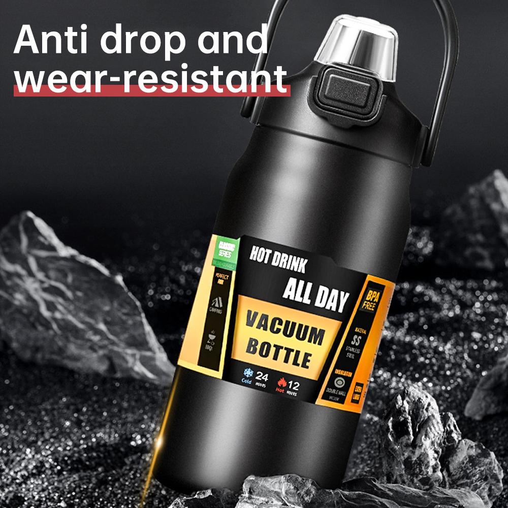 Termo portabil cu paie, cană termică din oțel inoxidabil 304, pahar, ceașcă de cafea, baloane cu vid pentru sport, sticla cu apă rece și caldă
