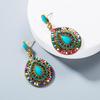Women's Drop Earrings Water Drop Shaped Crystal Exaggerated Teardrop Vintage Earrings