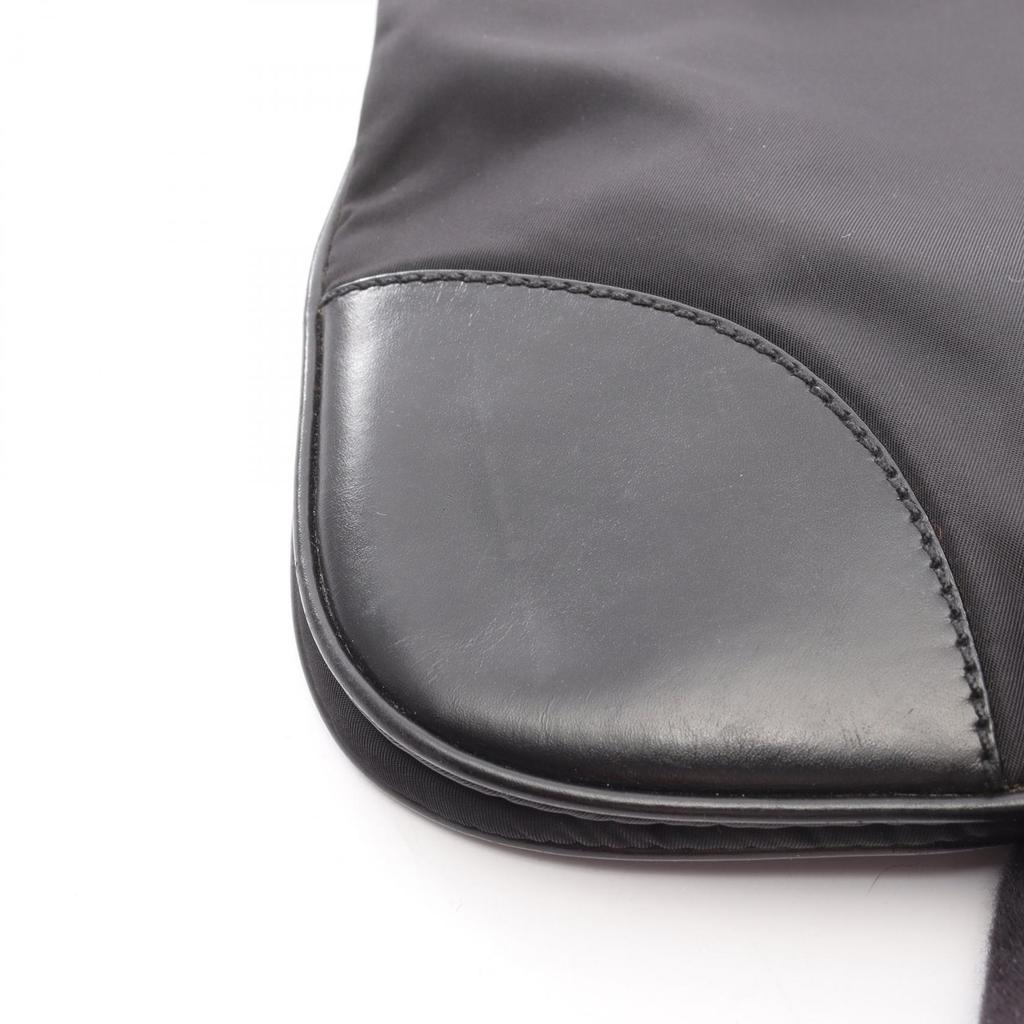 Used PRADA Shoulder Bag Nylon leather Black Used Women