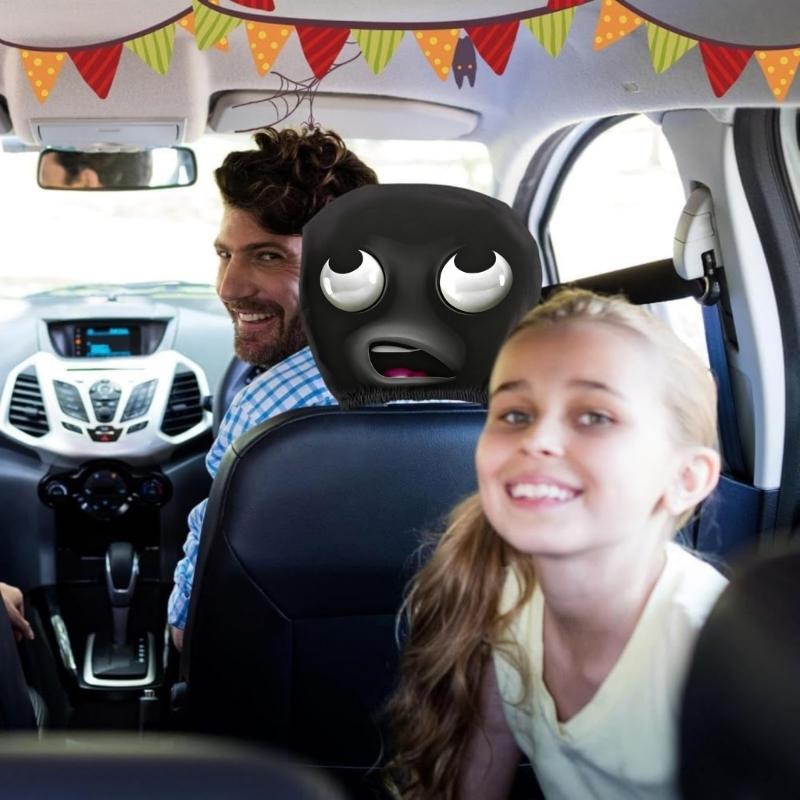 Kids Friendly Automotive Headrest Protectors with Playful Cartoon Design Easy Install Interior Decors for Vehicles