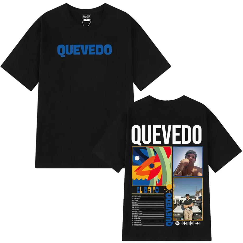 QUEVEDO EL BAIFO Album 2026 Tour Druck T-Shirt Herren Damen Mode T-Shirt Sommer Baumwolle Lässig Locker Oversized Hip-Hop T-Shirts