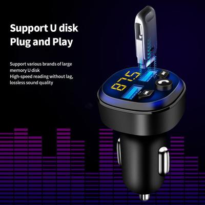 Auto Bluetooth 5.0 FM Transmitter Digitalanzeige Dual USB Multifunktionales Schnellladegerät Auto MP3 Player Autozubehör