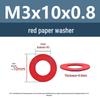 Yigu Red Mica Paper Washer Gasket M2-M20 Flat Washer