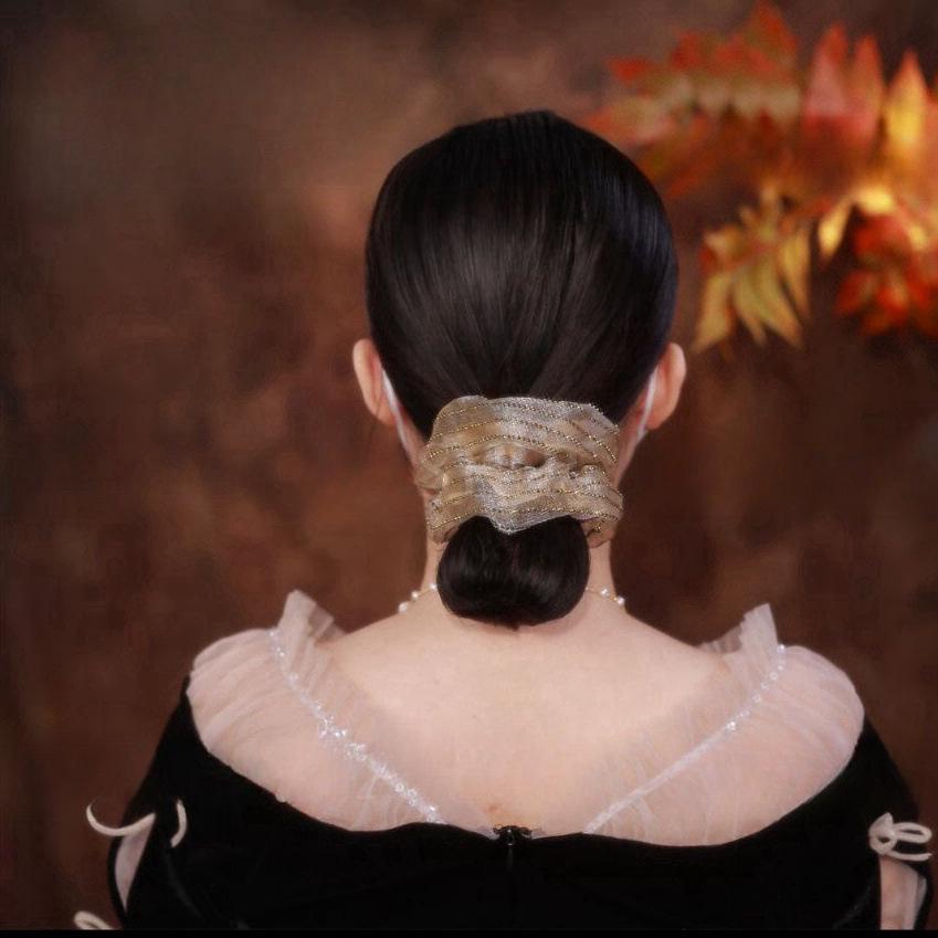 Platynowa Siya Retro Fioletowa Perłowa Gumka do Włosów – Wysoka Elastyczność Koreański Styl Scrunchie