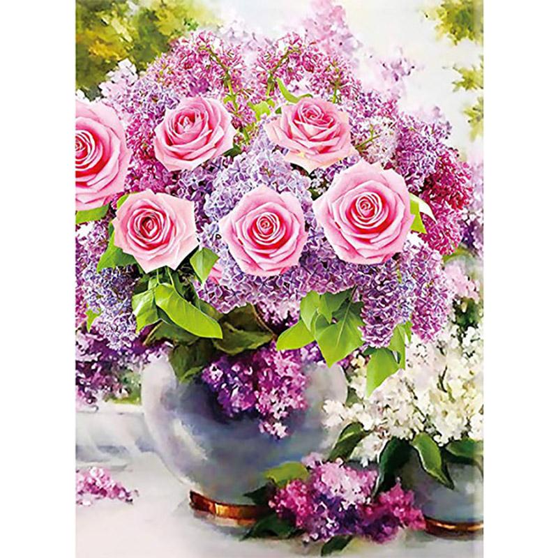 Diy Flower 5D Diamond Painting Full Round Drill Cross Stitch Diamond Mosaic Rose Rhinestone Diamond Embroidery Home Decor