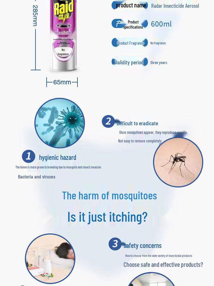 Radar Unscented Insecticide Aerosol - 600ml: Mosquito & Cockroach Killer, Insect Repellent.