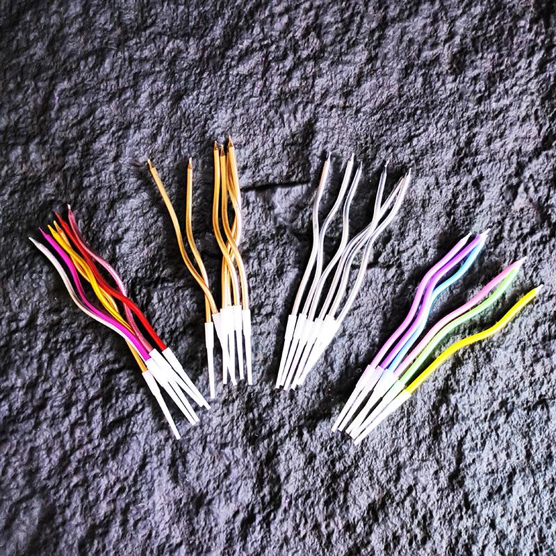 6pcs/lot Curve Birthday Candles Golden Thread Slender Rod Candle for Party Cake Decoration Pencil Candles