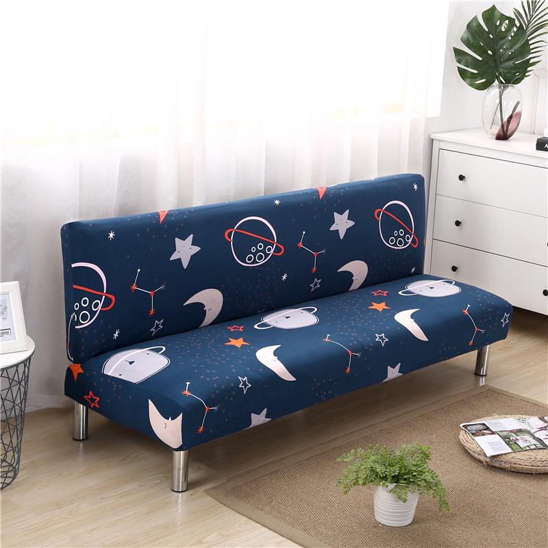 Elastic Non-Slip Printed Sofa Bed Cover Without Armrests