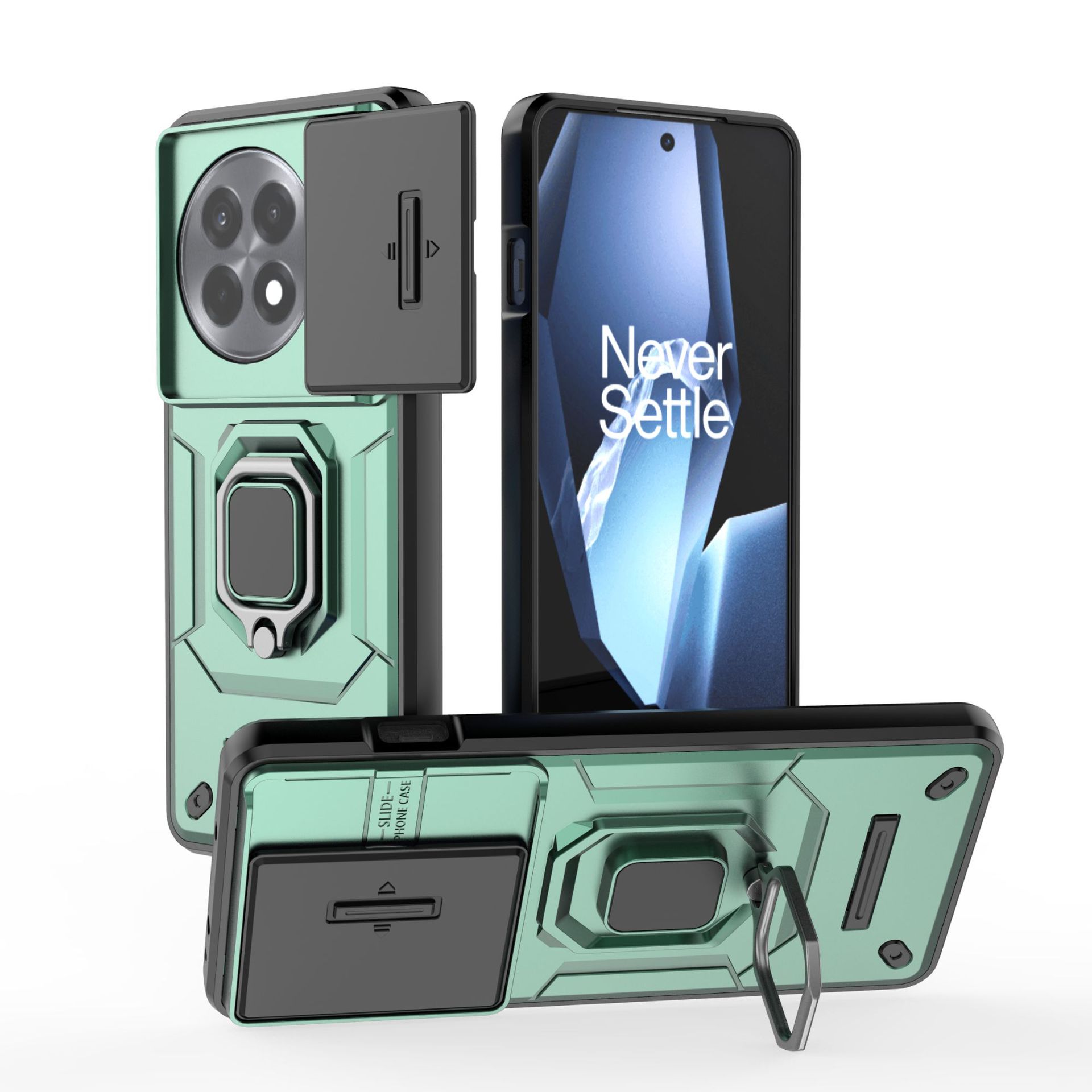 

OnePlus Ace5 Pro Phone Case,Military-Grade Magnetic Kickstand Phone Case Cover for OnePlus Ace5 Pro зелений