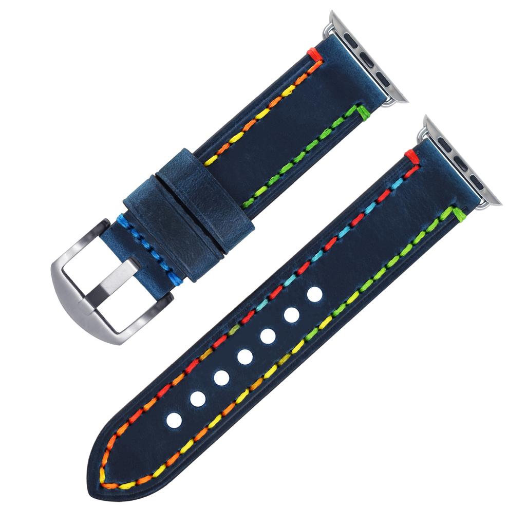Applicable To Apple Iwatchse/6/5/4/3/2 Watch Sports First Layer Cowhide Crazy Horse Strap Accessories