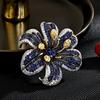 Women's Light Luxury Design Inlaid Zircon Fashionable Three-Dimensional Flower Brooch Elegant And Versatile Niche Design Brooch