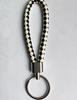 Woven Leather Cord Metal Keychain Pendant
