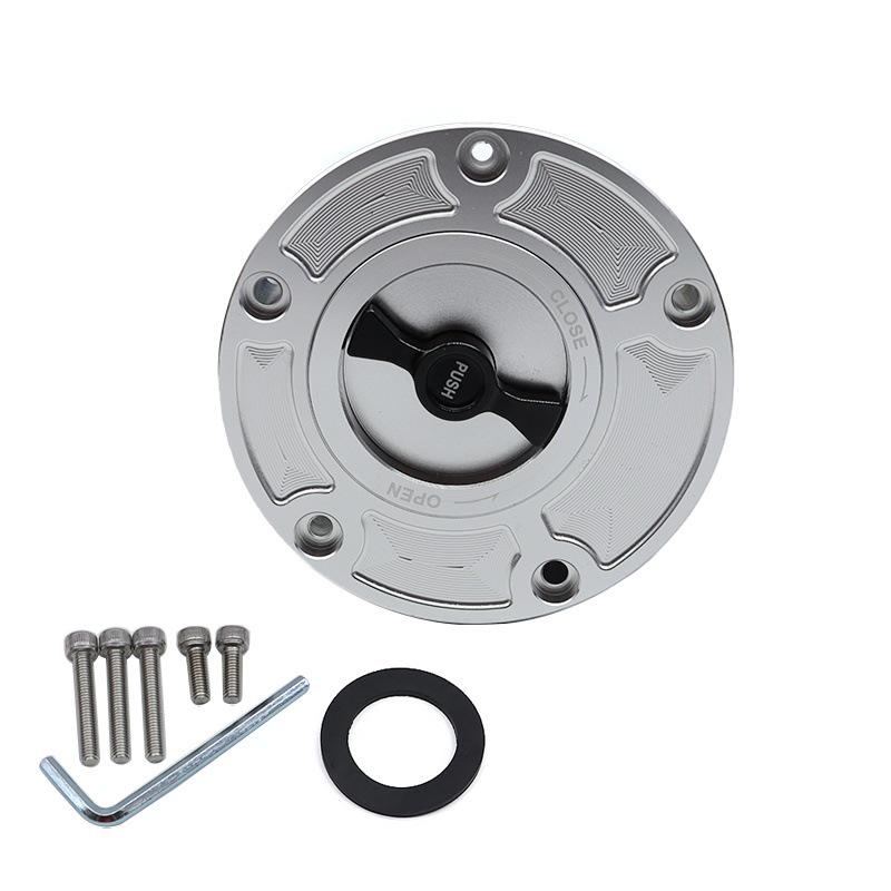 SH-L6005: Quick-release aluminum alloy fuel tank cap for motorcycle modifications.