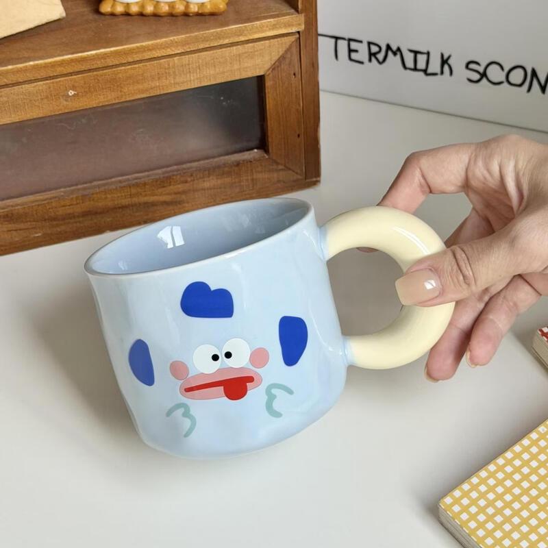 Star Ceramic Mug with Lid and Spoon