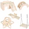 5-Piece Hamster House Toy, Multi-Story Wooden Pet House, Hamster Playpen, Pet Play Equipment, Exercise Relief, Cage, Pet Supplies, Animal Kennel, Home