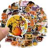 50 Halloween-tema morsomme vanntette klistremerker for flasker, kofferter og dekorasjon