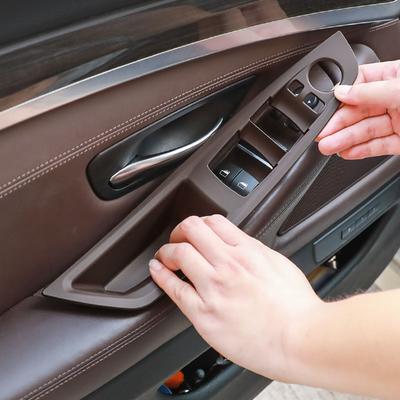 Auto Door Armrest Panel Protect Cover Window Glass Lifting Buttons Trim Decoration Accessories For BMW 5 Serie F10 F18