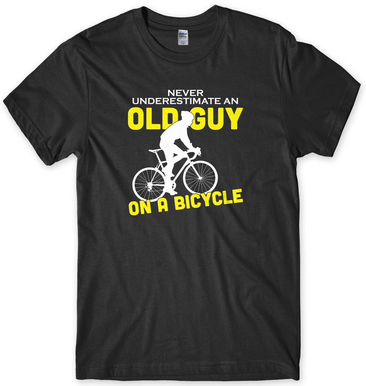 Never Underestimate An Old Guy On A Bicycle Funny Mens Unisex T-Shirt 3XL