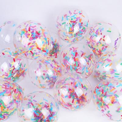 10pcs Confetti Balloons Birthday Wedding Party DIY Decoration 12inch Balloons Long Strips Paper Sprinkles Confetti Latex Balloon