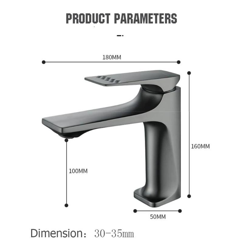 NHLYX New Modern Bathroom Sink Faucet Single Handle Deck Mounted Wash Basin Water Tap Brass Core Hot And Cold Mixer Torneira Pia