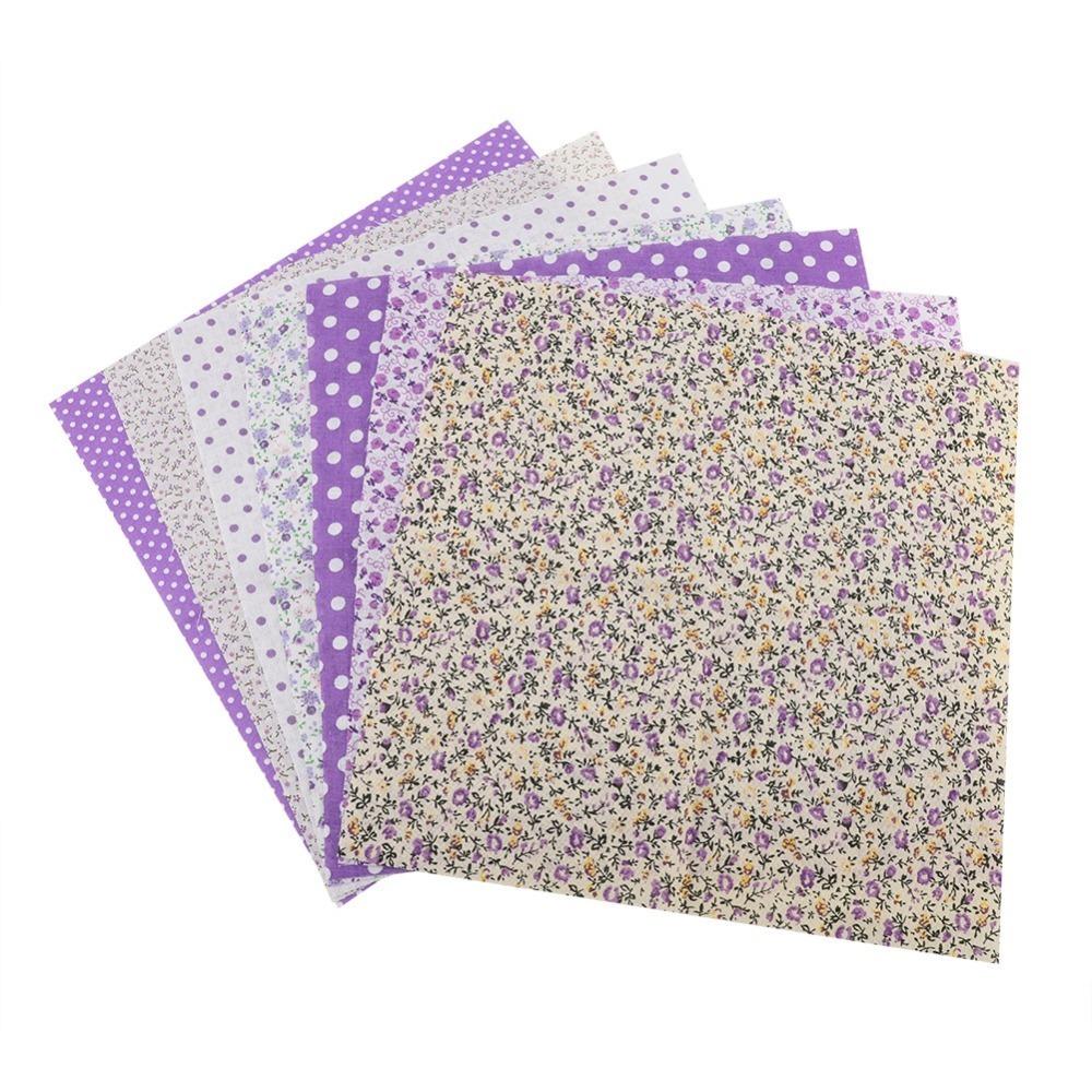7Pcs Pure Cotton Material Fabric Bundle Purple Color Series Pre-cut Fabric  Quilt Manufacturing