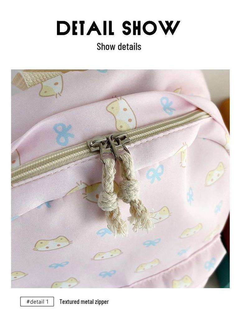 Charming Floral Bowknot Backpack for Students: Junior High, High School, and College